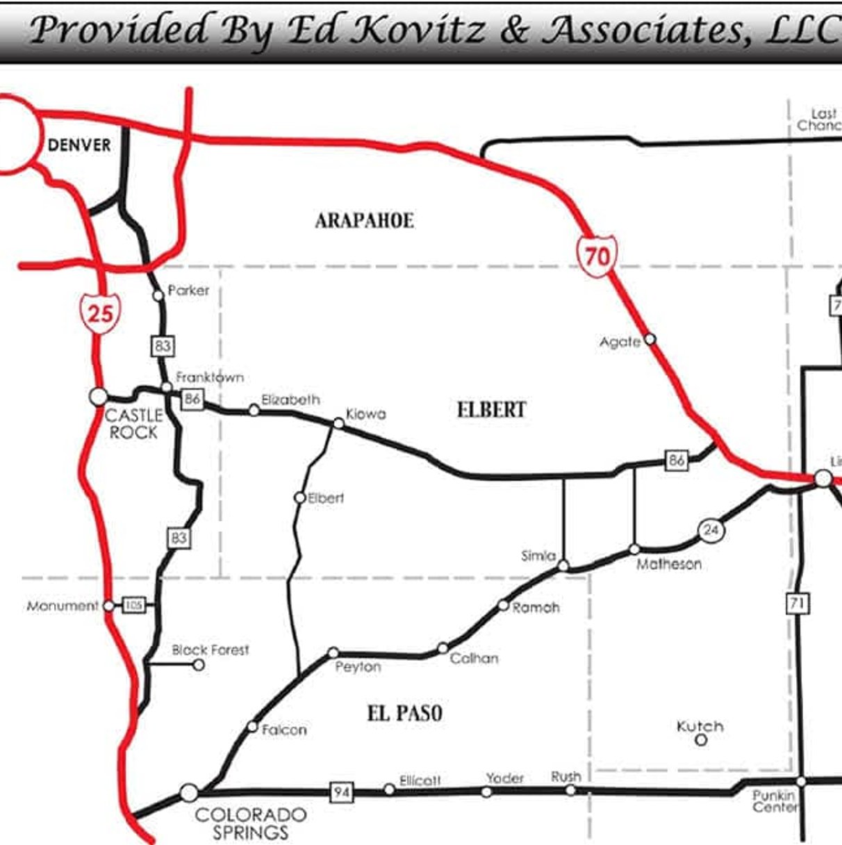 Service area map for Ed Kovitz and Associates